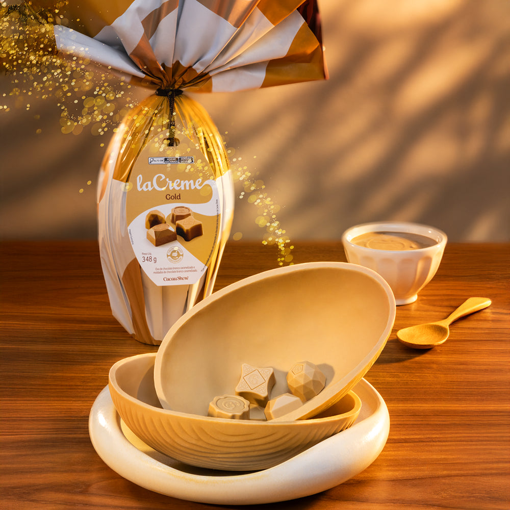 Ovo de Páscoa laCreme Gold Branco 348g